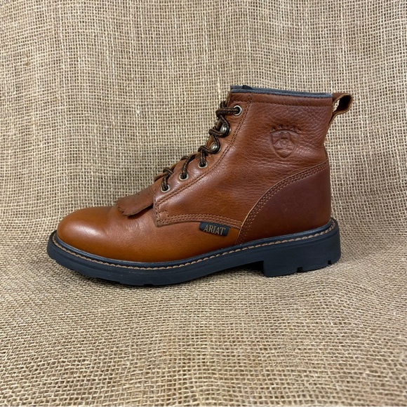 🛑SOLD🛑Women’s Ariat Lacer boots Heritage lace up casual work leather brown 8 B - Picture 3 of 16